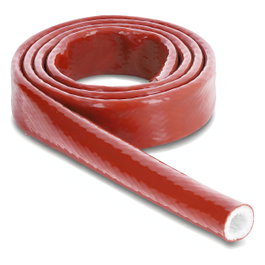 DeLOCK Manguito de protección ignífugo con revestimiento de silicona 1 m x 10 mm rojo