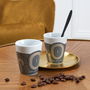 Home Deco Factory Vaso Espresso Lounge ø6 x 6.8 cm Detalles Dorados Capacidad 100 ml