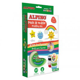 Alpino DP000209 Arcilla de Modelar para Niños, Seca al Aire, Multicolor, 240g