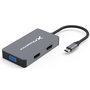 Phoenix Technologies Hub USB C 5 en 1 con 2 HDMI, VGA y USB C PD para Mac