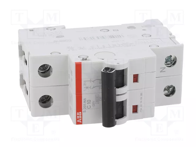 ABB S200 S201-C10-NA Interruptor magnetotérmico 10A 1+N ABB S200 S201-C10-NA Interruptor magnetotérmico 10A 1+N