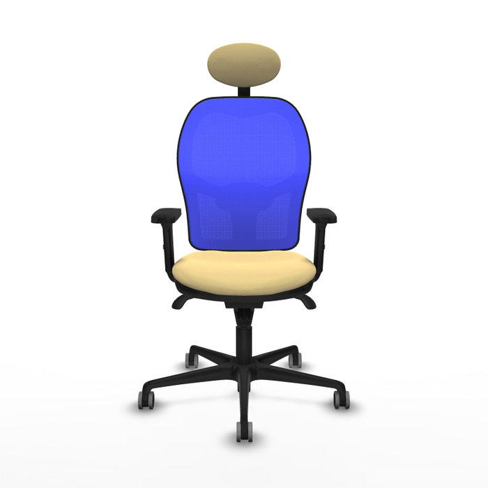 PIQUERAS Y CRESPO Silla de oficina Jorquera con mecanismo Sincro, Crema y Azul PIQUERAS Y CRESPO Silla de oficina Jorquera con mecanismo Sincro, Crema y Azul