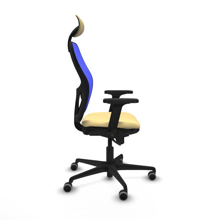 PIQUERAS Y CRESPO Silla de oficina Jorquera con mecanismo Sincro, Crema y Azul PIQUERAS Y CRESPO Silla de oficina Jorquera con mecanismo Sincro, Crema y Azul