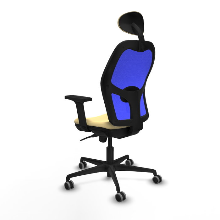 PIQUERAS Y CRESPO Silla de oficina Jorquera con mecanismo Sincro, Crema y Azul PIQUERAS Y CRESPO Silla de oficina Jorquera con mecanismo Sincro, Crema y Azul