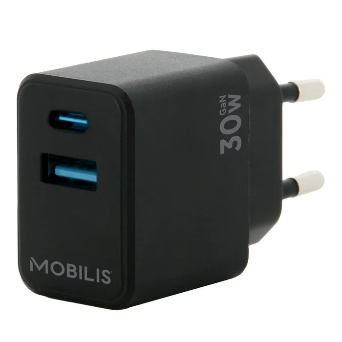 Mobilis 001362 Cargador de Coche 30W Universal Negro con 1 Puertos USB y 1 Micro USB, AC