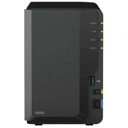 Synology NAS Diskstation DS223 con 2 Bahías para HDD/SSD 3.5"-2.5", 2GB DDR4, Formato Torre, Nube Privada y Gestión de Datos