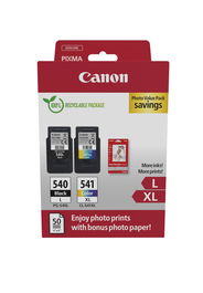 CANON CARTUCHO NEGRO/COLOR PG-540L/CL-541XL + PAPEL FOTO 4X6 (GP-501 50H)