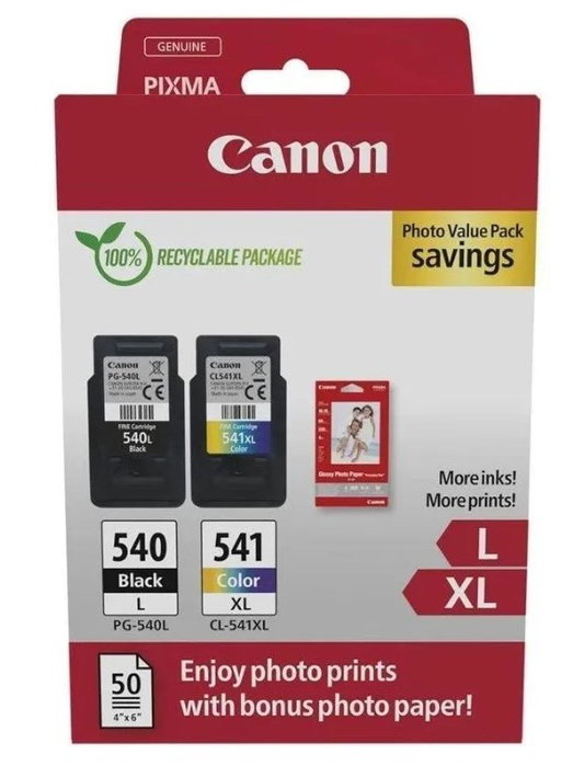 Canon Multipack de Tinta PG-540L y CL-541XL con Papel Fotográfico Canon Multipack de Tinta PG-540L y CL-541XL con Papel Fotográfico