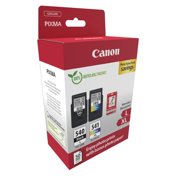 Canon Multipack de Tinta PG-540L y CL-541XL con Papel Fotográfico Canon Multipack de Tinta PG-540L y CL-541XL con Papel Fotográfico