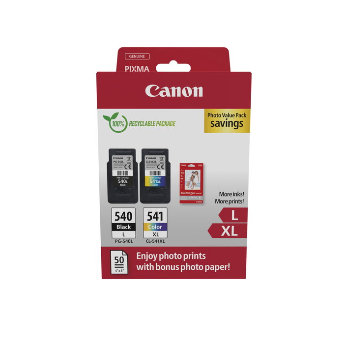 Canon Multipack de Tinta PG-540L y CL-541XL con Papel Fotográfico Canon Multipack de Tinta PG-540L y CL-541XL con Papel Fotográfico