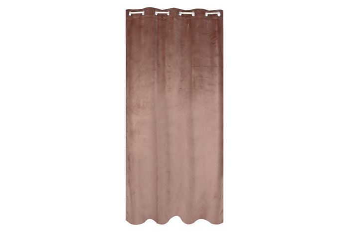 DKD Home Decor Velvet23 Cortina Rosa Palo 260 x 260 x 140 cm Terciopelo Polyester 8 Anillas