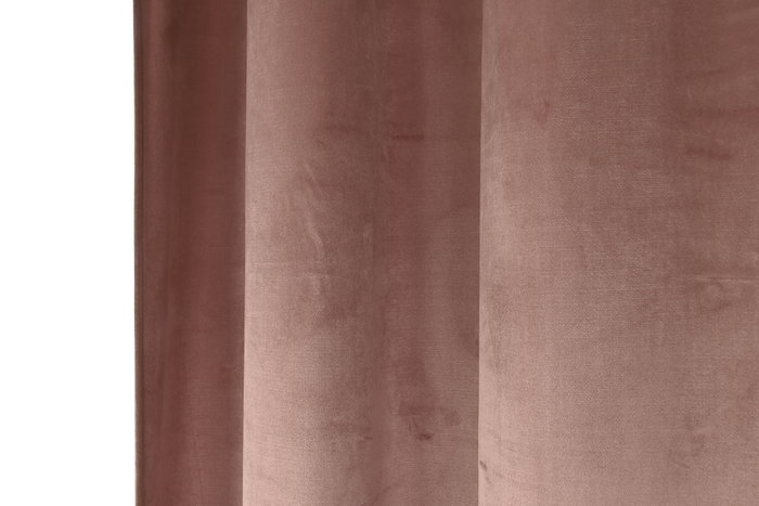 DKD Home Decor Velvet23 Cortina Rosa Palo 260 x 260 x 140 cm Terciopelo Polyester 8 Anillas