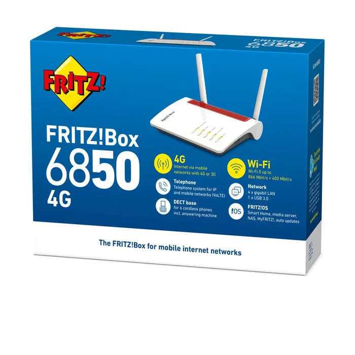 FRITZ!Box 6850 4G Edition International Router Blanco FRITZ!Box 6850 4G Edition International Router Blanco
