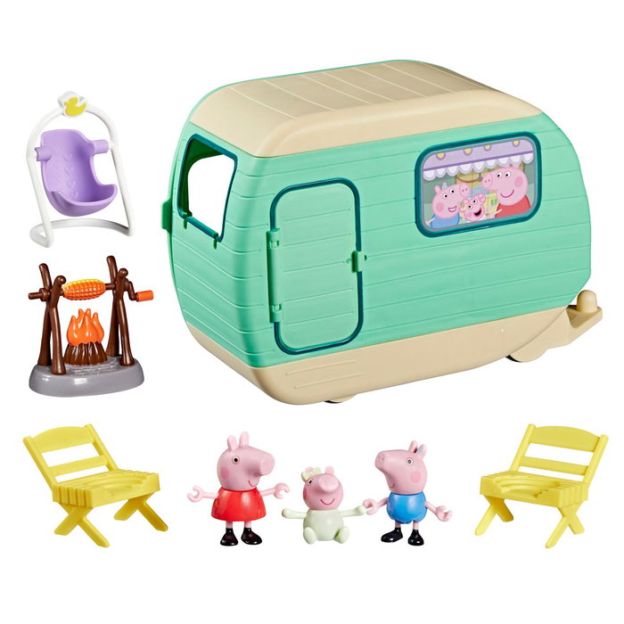 Hasbro Peppa Pig Caravana de Vacaciones Familiar con Figuras y Accesorios