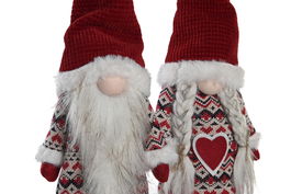 DKD Home Decor Figura Navidad Tradicional Rojo Poliester 12 x 56 x 14 cm (2 Unidades)