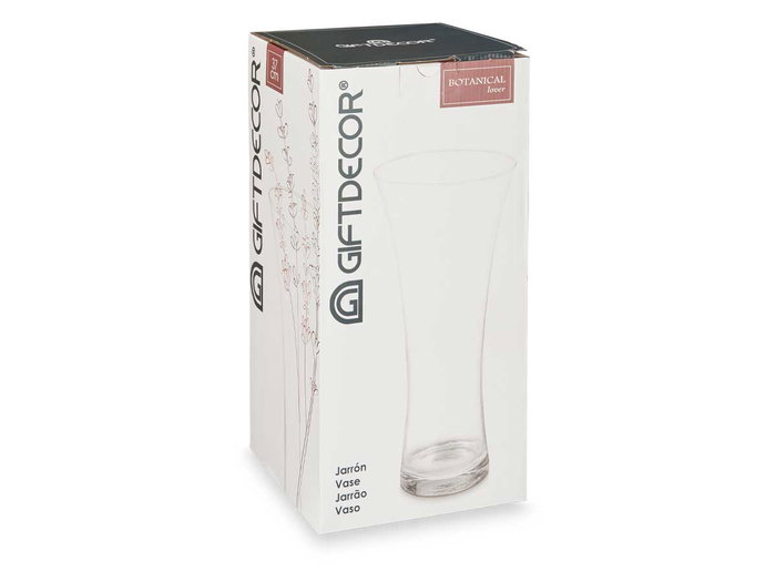 Giftdecor Jarron Cristal Boca Ancha Transparente 37 cm (Set de 4)