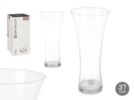 Giftdecor Jarron Cristal Boca Ancha Transparente 37 cm (Set de 4)