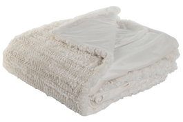 DKD Home Decor Manta Urban Rabit fur april 24 b Crudo 240 x 220 x 1 cm