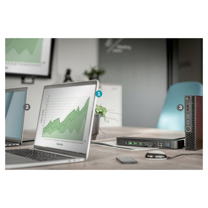 Digitus DS-12890 Switch KVM de 4 puertos 4K60Hz con 4 DP entrada y 1 salida DP/HDMI Digitus DS-12890 Switch KVM de 4 puertos 4K60Hz con 4 DP entrada y 1 salida DP/HDMI