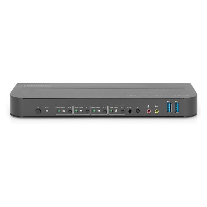 Digitus - KVM Switch 4-Port 4K 60Hz con 4 Entradas DisplayPort y 1 Salida DisplayPort/HDMI