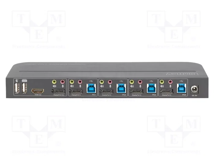 Digitus DS-12890 Switch KVM de 4 puertos 4K60Hz con 4 DP entrada y 1 salida DP/HDMI Digitus DS-12890 Switch KVM de 4 puertos 4K60Hz con 4 DP entrada y 1 salida DP/HDMI