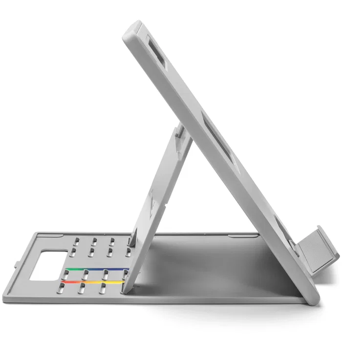 Kensington SmartFit Easy Riser Go - Soporte Elevador Ergonómico y Refrescante para Portátil o Tableta hasta 14", Gris, Ajustable y Plegable