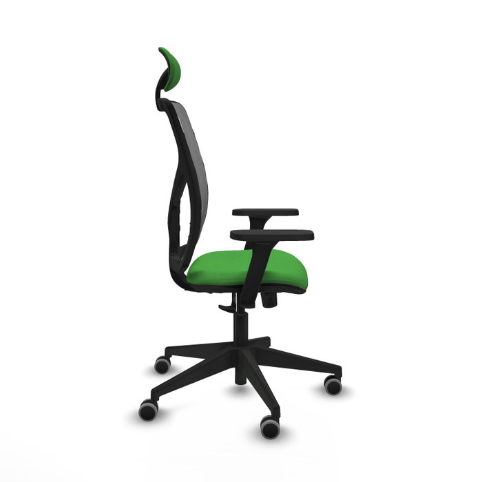 PIQUERAS Y CRESPO Silla de oficina Motilla con mecanismo Sincro, Verde y Gris