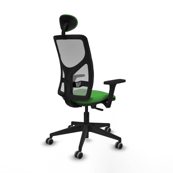 PIQUERAS Y CRESPO Silla de oficina Motilla con mecanismo Sincro, Verde y Gris