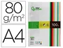 Liderpapel Papel Color A4 80gr Paquete 100 Hojas 10 Colores Surtidos