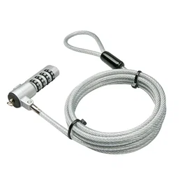 Lindy Cable de Seguridad Antirrobo 20980 con Cerradura de Combinación, Acero Inoxidable, Longitud 1.8 m