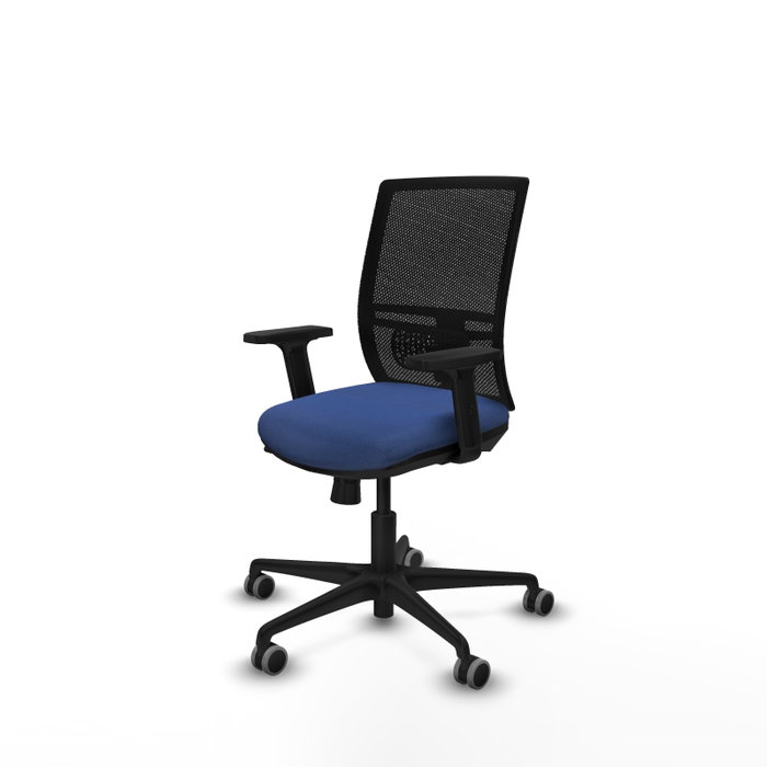 PIQUERAS Y CRESPO Silla de oficina Yunquera con mecanismo Sincro/Traslack, Azul marino y Negro