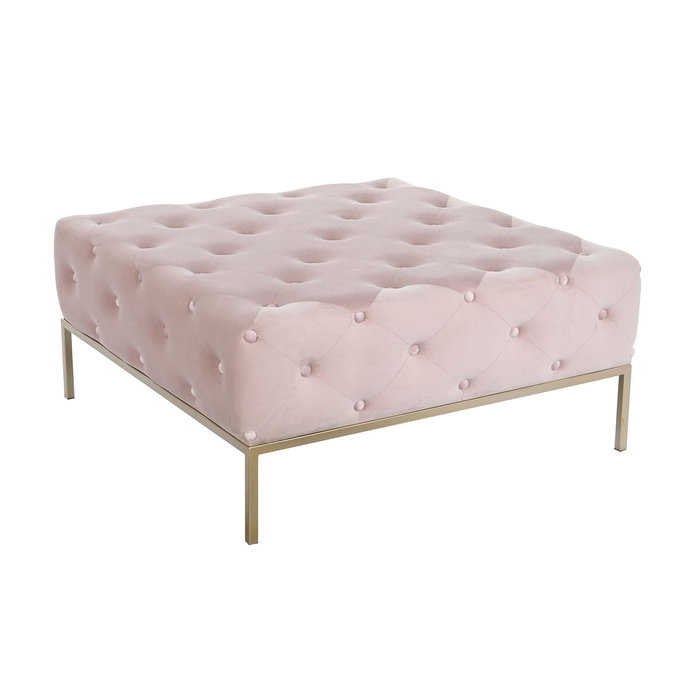 DKD Home Decor Descalzadora de Poliéster y Metal Rosa y Dorado Capitone DKD Home Decor Descalzadora de Poliéster y Metal Rosa y Dorado Capitone