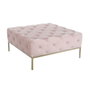 DKD Home Decor Descalzadora de Poliéster y Metal Rosa y Dorado Capitone