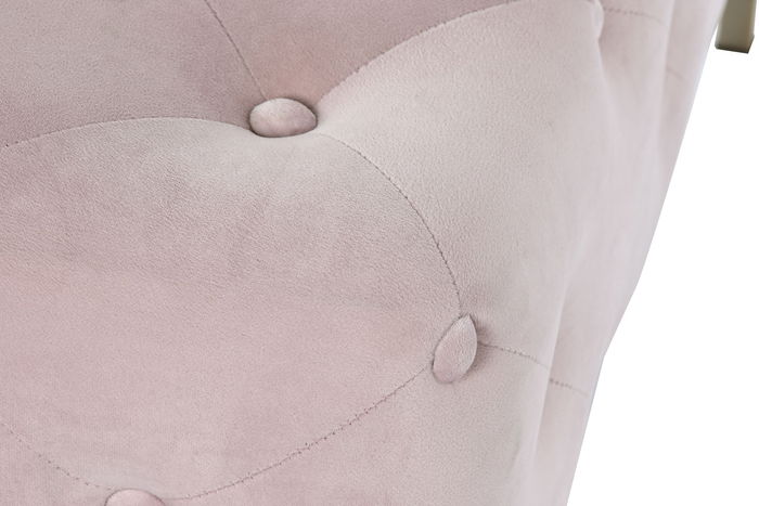 DKD Home Decor Descalzadora Rosa Dorado 100x45x100 cm Poliester Metal Capitone