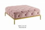DKD Home Decor Descalzadora de Poliéster y Metal Rosa y Dorado Capitone