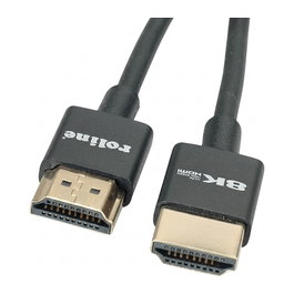 ROLINE 8K HDMI Ultra HD Cable con Ethernet, Slim, ST/ST, Negro, 2m