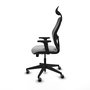 PIQUERAS Y CRESPO Alocén Silla de Oficina con Mecanismo Sincro, Malla Negra y Similpiel Gris Claro