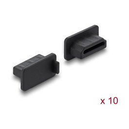 DeLOCK Cubierta antipolvo para HDMI-A hembra, 10 unidades, Silicona, Negro