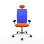 PIQUERAS Y CRESPO Silla de oficina Motilla con mecanismo Sincro, Naranja y Azul