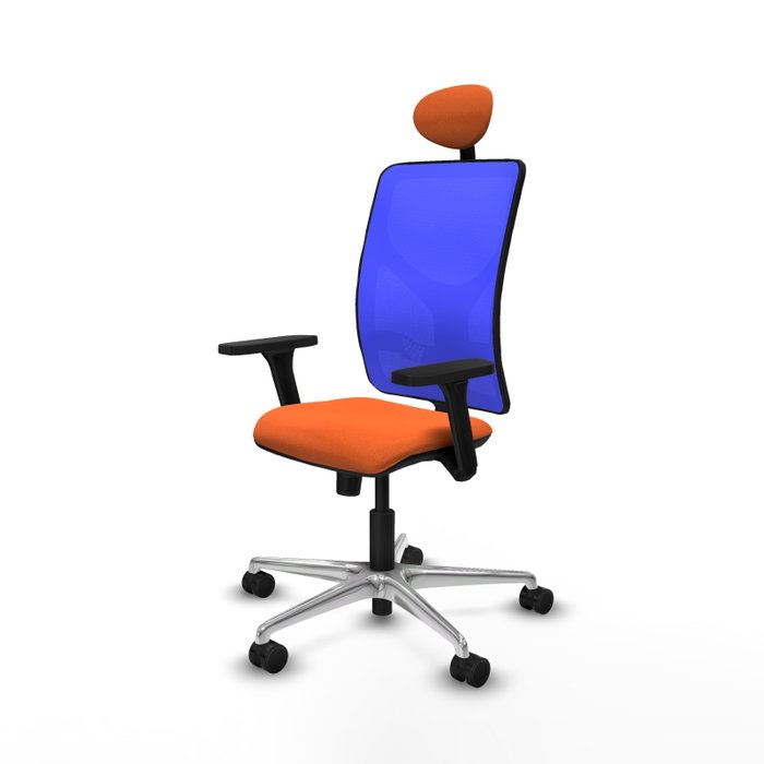 PIQUERAS Y CRESPO Silla de oficina Motilla con mecanismo Sincro, Naranja y Azul