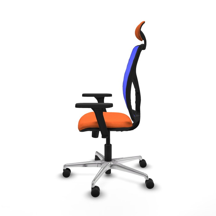 PIQUERAS Y CRESPO Silla de oficina Motilla con mecanismo Sincro, Naranja y Azul