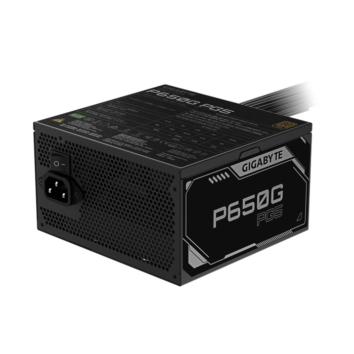 GIGABYTE Fuente de Alimentación P650G PCIe 5.1, 650W, 80 PLUS Gold, ATX 3.1, EU