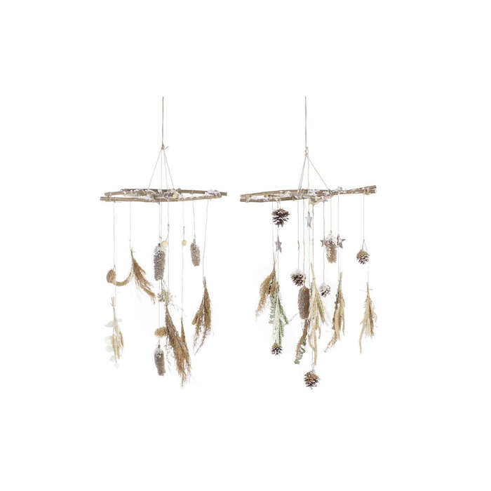 DKD Home Decor Decoración Colgante de Madera Surtido de 2 Unidades DKD Home Decor Decoración Colgante de Madera Surtido de 2 Unidades