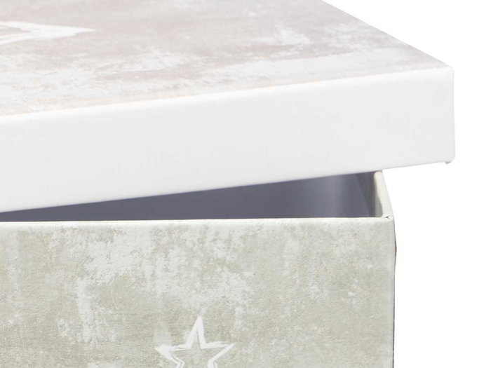 Pincello Caja de Cartón con Estrellas Surtidas Neutro Crema Gris Blanco Negro 25x10.5x18cm Cartón (Set de 12)