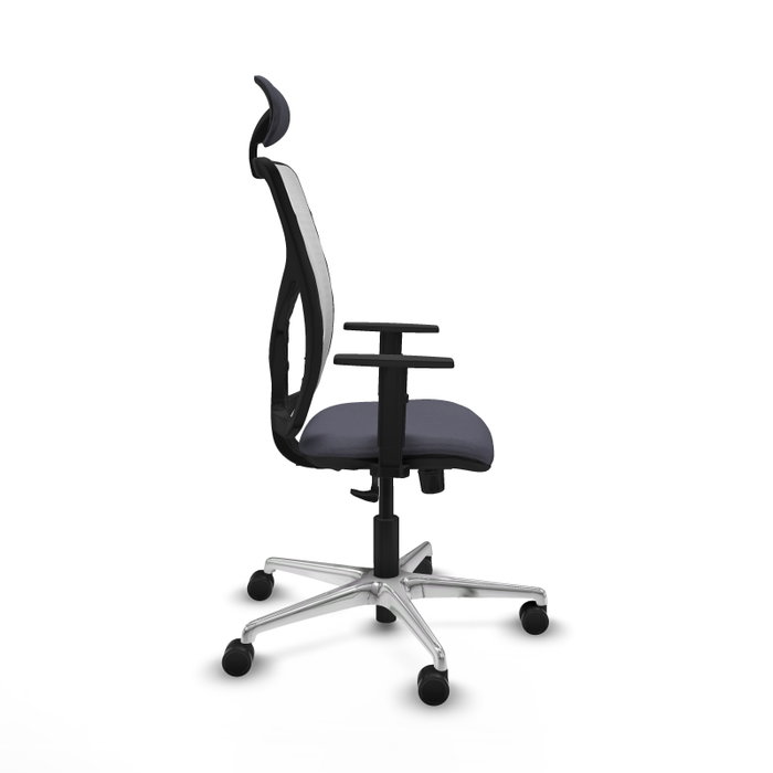 PIQUERAS Y CRESPO Silla de oficina Motilla con mecanismo Sincro, Gris oscuro y Blanco