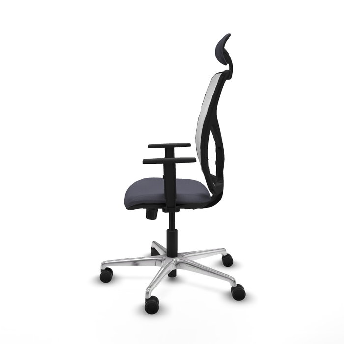 PIQUERAS Y CRESPO Silla de oficina Motilla con mecanismo Sincro, Gris oscuro y Blanco
