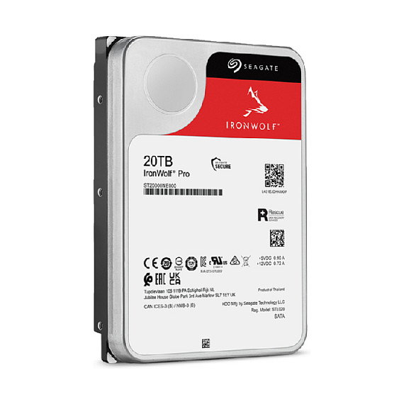 Seagate Technology IronWolf Pro ST20000NT001 - Disco Duro HDD NAS de 20 TB 3.5 pulgadas, 7200 RPM, 256 MB, SATA 6 Gb/s, Alta Fiabilidad