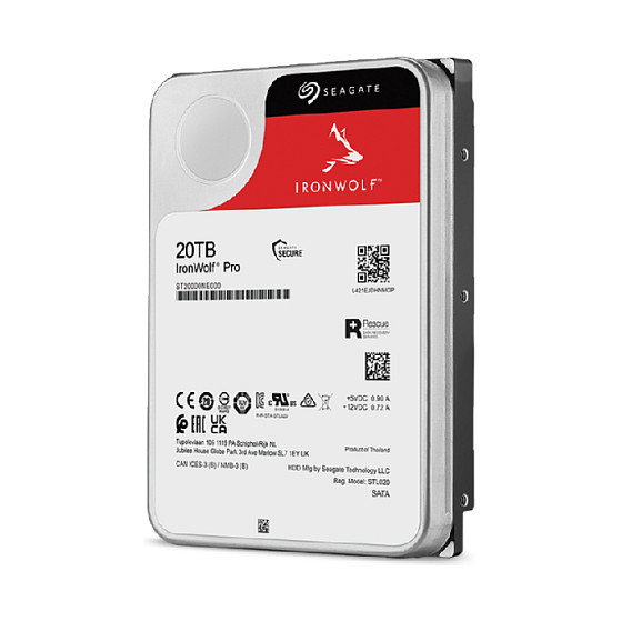 Seagate Technology IronWolf Pro ST20000NT001 - Disco Duro HDD NAS de 20 TB 3.5 pulgadas, 7200 RPM, 256 MB, SATA 6 Gb/s, Alta Fiabilidad
