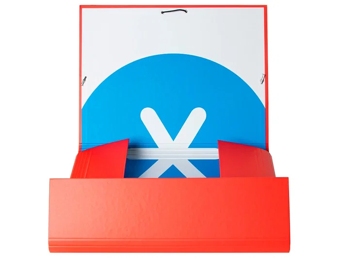 Antartik Carpeta de gomas tres solapas color rojo