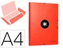 Antartik Carpeta de gomas tres solapas color rojo